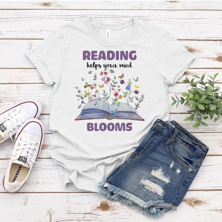 Reading Helps Your Mind Blooms Women T-shirt Funny Gifts