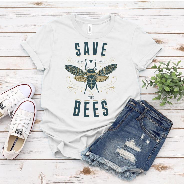 Retro Save The Bees Apiary Bee Beekeeper Earth Day Women T-shirt Unique Gifts