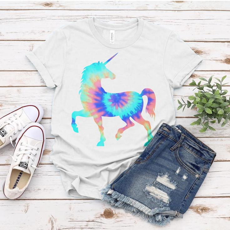 Tie Dye Unicorn | Colorful Tye Dye Horse Horn Women T-shirt Unique Gifts
