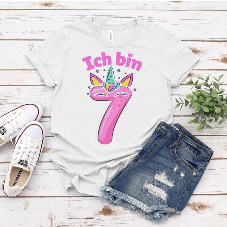 Unicorn 7. Geburtstag Frauen Tshirt für Mädchen, Zauberhaftes 7 Jahre Motiv Lustige Geschenke