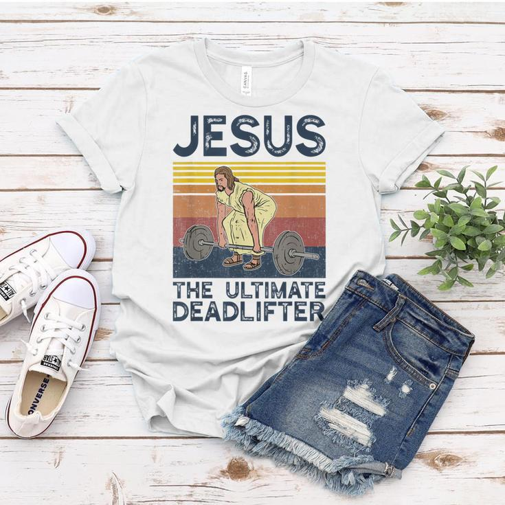 Vintage Jesus The Ultimate Deadlifter Funny Christian Gym Women T-shirt Unique Gifts