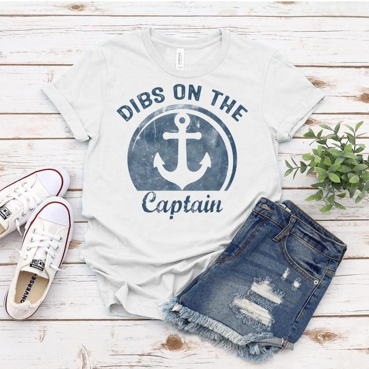 Womens Dibs On The Captain Funny Boating Captain Wife Women T-shirt Unique Gifts