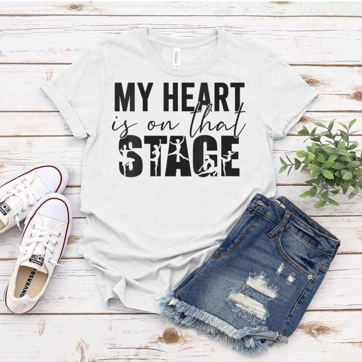 Womens My Heart Is On That Stage Dance Mom Dancer Mama Life Women T-shirt Unique Gifts