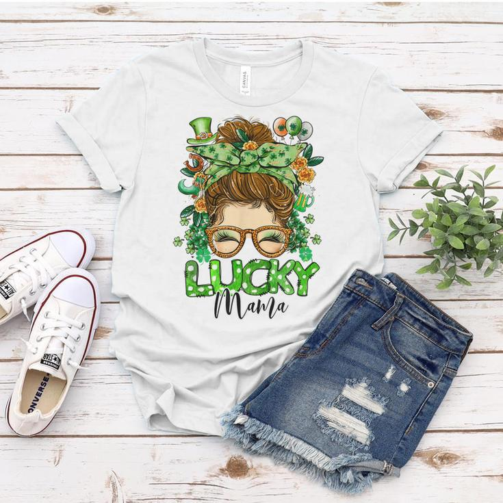 Womens One Lucky Mama St Patricks Day Mom Mother Shamrock Women T-shirt Unique Gifts