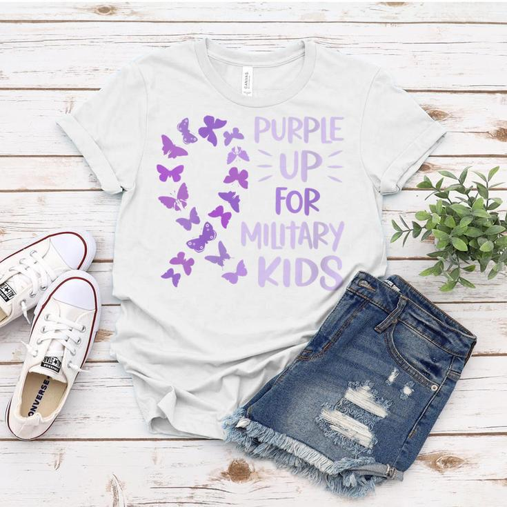 Womens Purple Up Military Child Butterfly - Military Brats Month Women T-shirt Funny Gifts