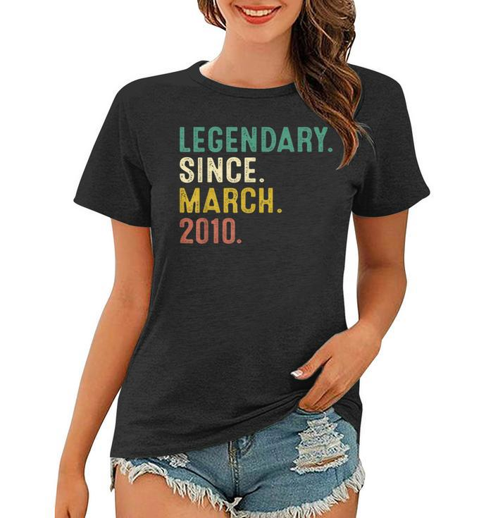 13 Years Old Gifts Legend Since March 2010 13Th Birthday  Women T-shirt