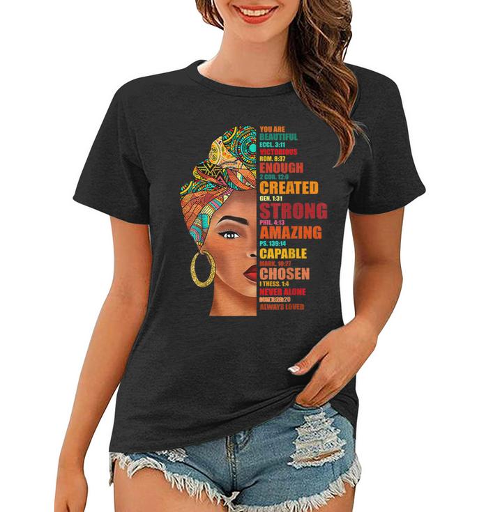 Black Queen Lady Curly Natural Afro African American Ladies  V5 Women T-shirt