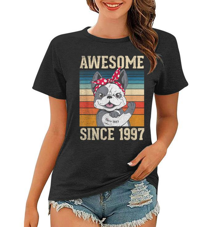 26 Year Old Awesome Since 1997 26Th Birthday Gift Dog Girl  Women T-shirt