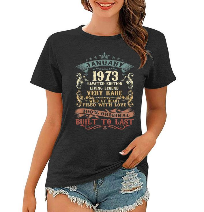 50 Years Old Gifts Decoration January 1973 50Th Birthday  Women T-shirt
