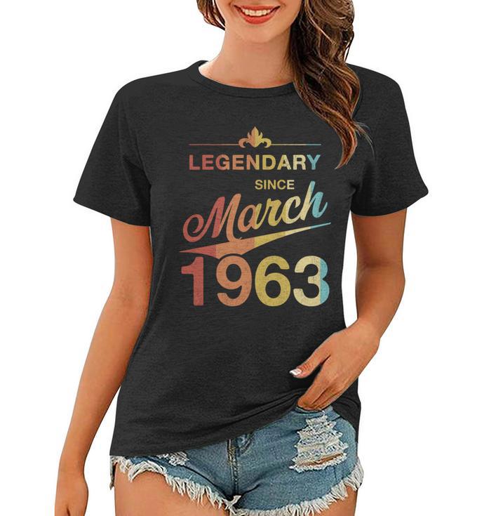 60 Geburtstag 60 Jahre Alt Legendär Seit März 1963 V6 Frauen Tshirt