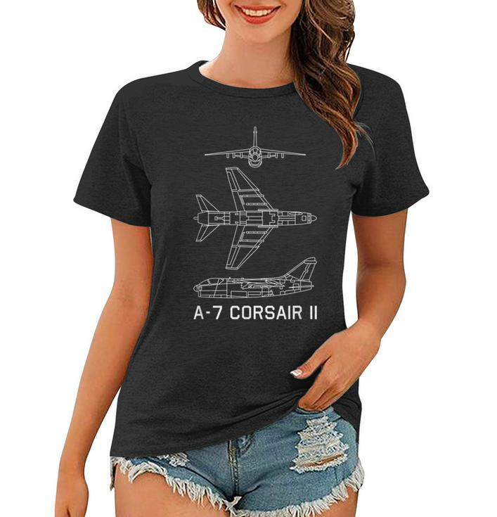 A7 Corsair Ii American Plane Blueprint Gift Women T-shirt