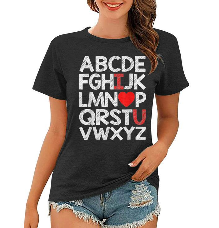 Abc Chalk Alphabet I Love You English Teacher Valentines Day  V2 Women T-shirt
