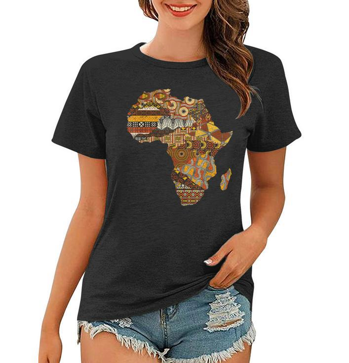 Africa Map Kente Cloth Black History Month Afro Africa Pride  Women T-shirt