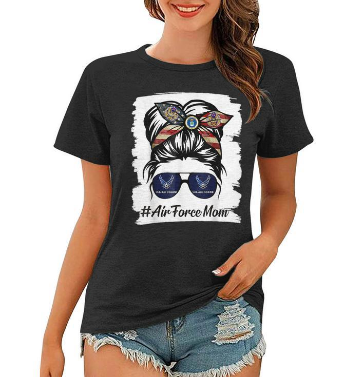 Air Force Mom Messy Bun Sunglasses Mothers Day  Gift For Womens Women T-shirt