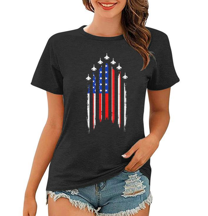 American Flag Jet Airplane Apparel Us 4Th Of July Men Women  Gift For Womens Women T-shirt
