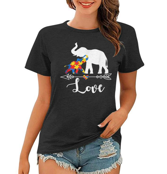 Autism Awareness Elephant Hearts Love Gifts Mom Dad Kids Women T-shirt