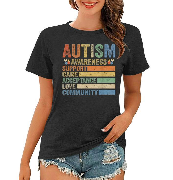 Autism Awareness Support Care Acceptance For Women Mom Dad  Women T-shirt