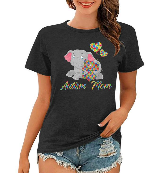 Autism Mom Elephant Cute Elephant Autism Awareness Gift Women T-shirt