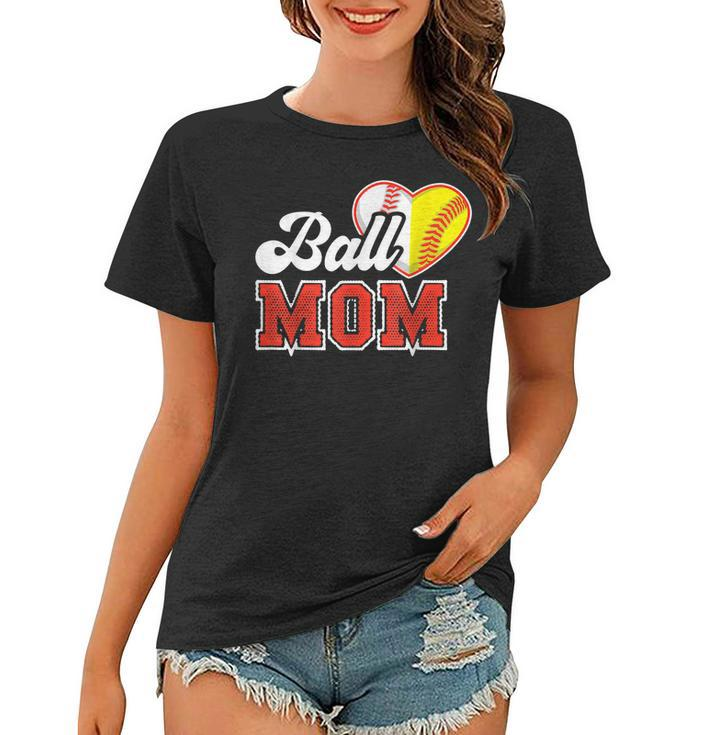 Ball Mom  Baseball Softball Parent  Women T-shirt