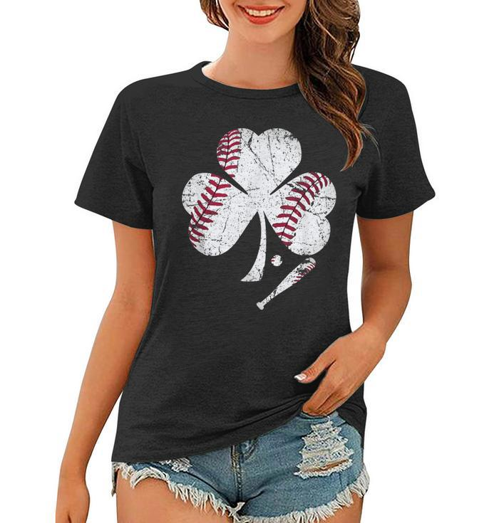 Baseball St Patricks Day Shamrock Shirt Womens Baseball  Women T-shirt