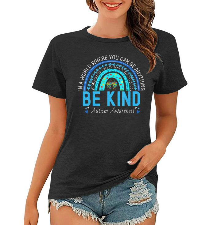Be Kind Autism Awareness Leopard Rainbow Choose Kindness  Women T-shirt