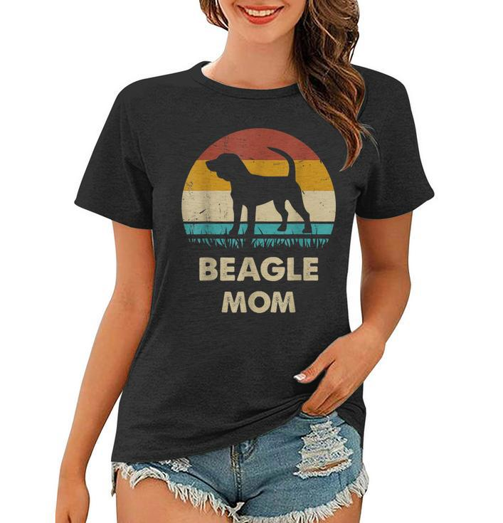 Beagle Mom Gift For Women Funny Beagle Dog Vintage  Women T-shirt