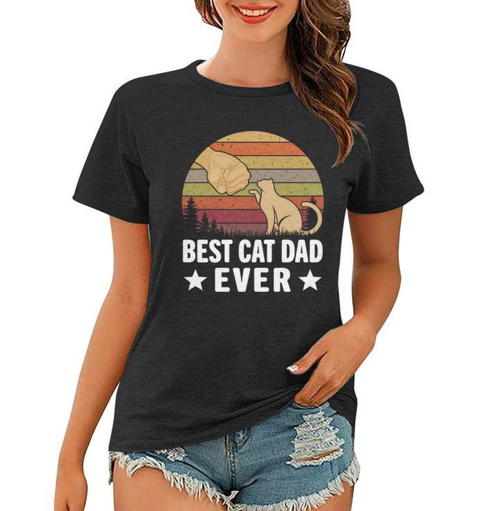 Best Cat Dad Ever Funny Cute Retro Women T-shirt