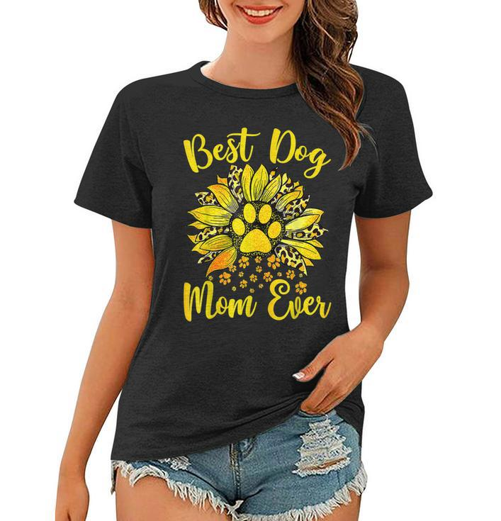 Best Dog Mom Ever Mothers Day Sunflower Dog Lover  Women T-shirt