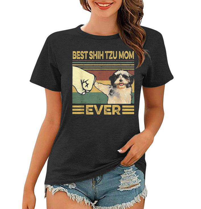 Best Shih Tzu Mom Ever Retro Vintage Women T-shirt
