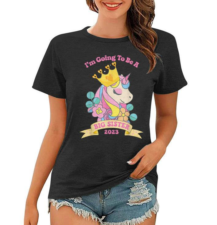 Big Sister Unicorn Im Going To Be A Big Sister Kids 2023 Women T-shirt