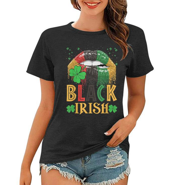 Black Irish Dripping Lips African American St Patricks Day  Women T-shirt