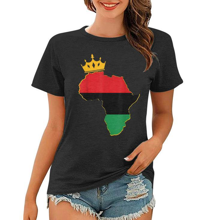 Black King Queen Couple Matching African American Valentine  Women T-shirt