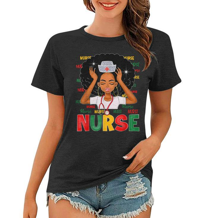 Black Strong Nurse Afro Love Melanin African American Women  V4 Women T-shirt