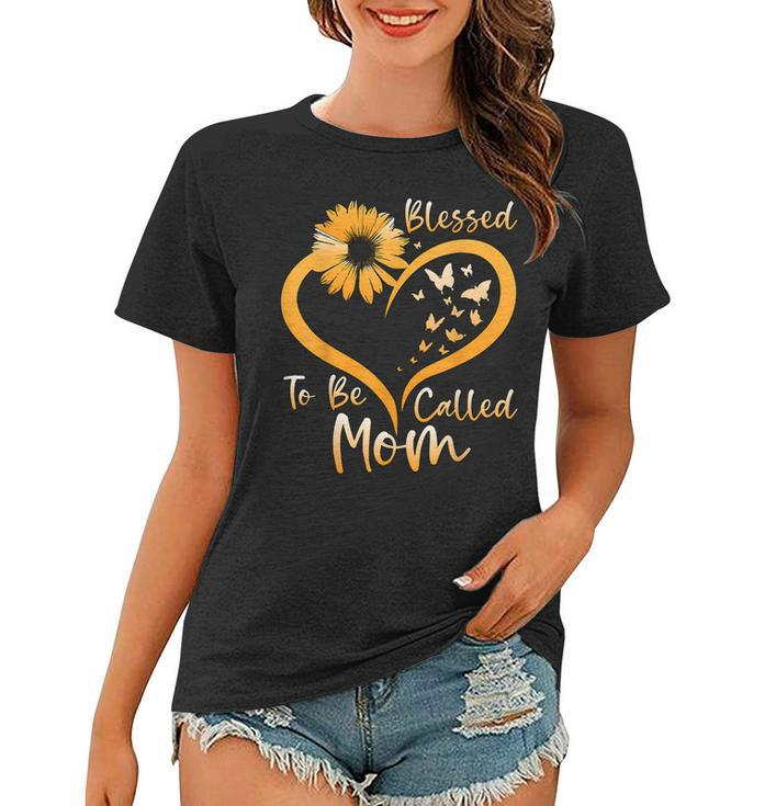 Blessed To Be Called Mom Cute Mothers Day 2023 Sunflower  Women T-shirt