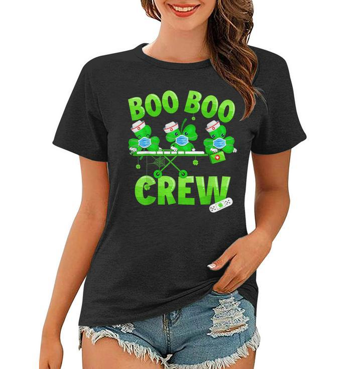 Boo Boo Crew Nurse St Patricks Day Shamrock Face Mask Nurse  Women T-shirt