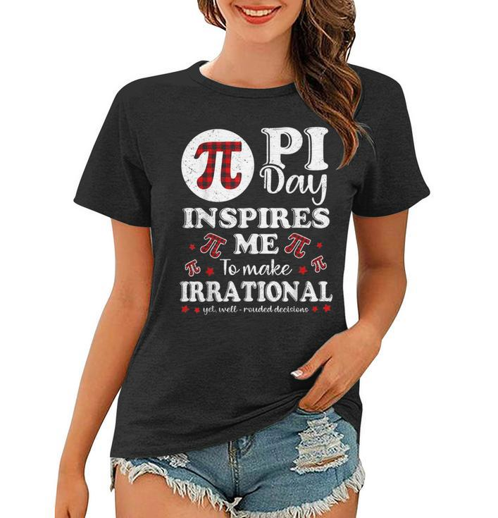 Buffalo Plaid Pi Symbol Pi Day Inspires Me Math Lover Gifts  V2 Women T-shirt