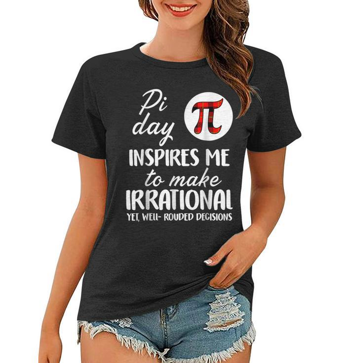 Buffalo Plaid Pi Symbol Pi Day Inspires Me Math Lover Gifts  V3 Women T-shirt