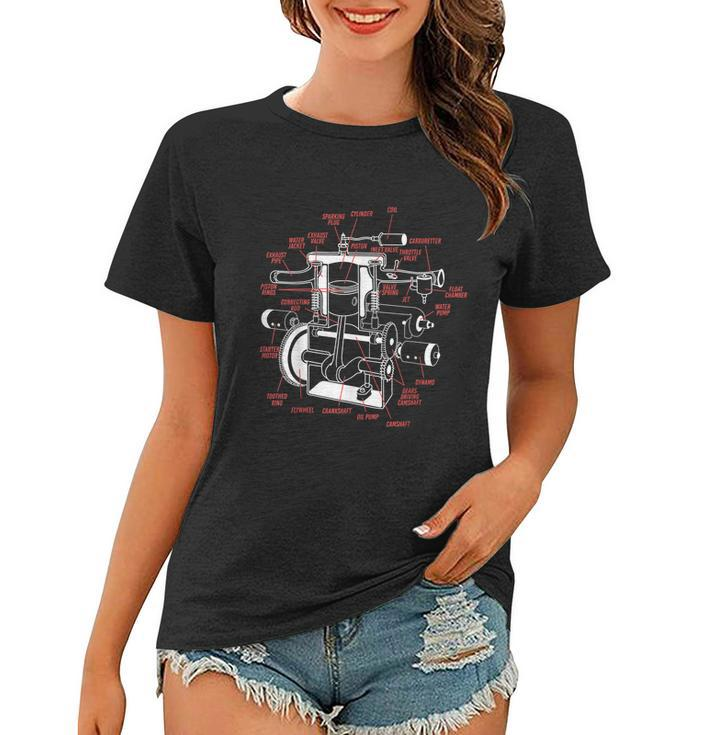 Car Engine Mechanic Women T-shirt