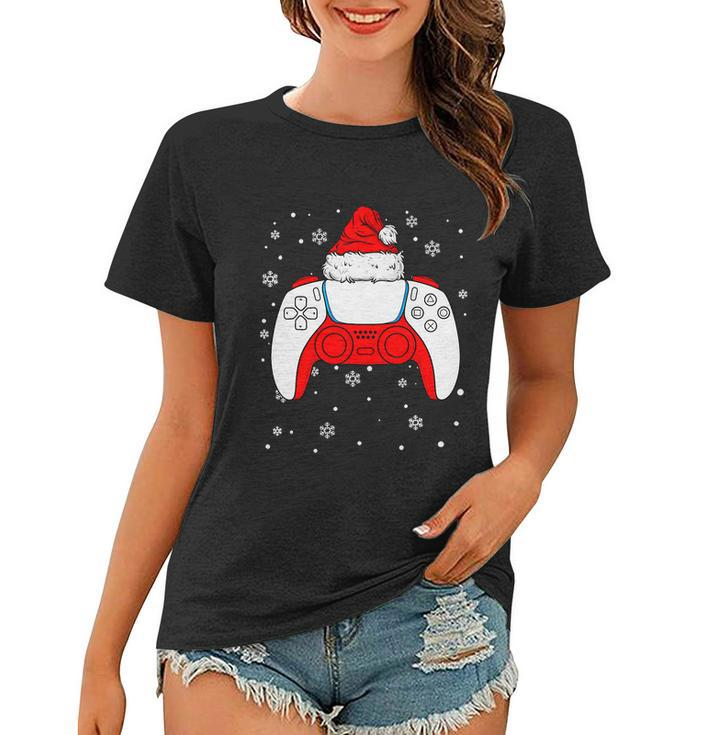Christmas Santa Gamer Controller Boys Teens Gaming Xmas Women T-shirt
