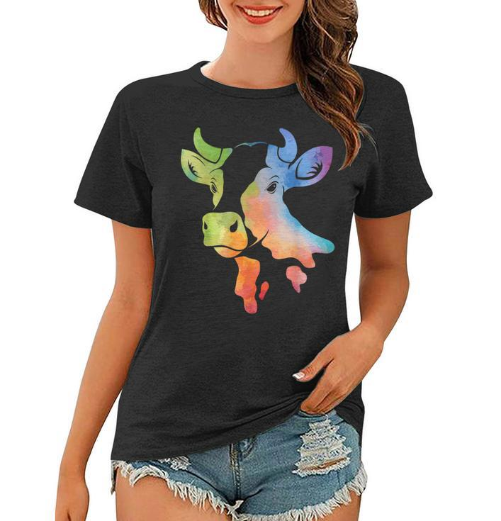 Cow Gift For Women - Cute Cowgirl Lover Watercolor Country  Women T-shirt