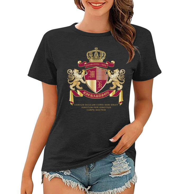 Create Your Own Coat Of Arms Red Gold Lion Emblem  Women T-shirt
