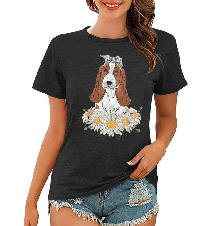 Cute Basset Hound Funny Dog Lovers Clothes Mother Gifts Women T-shirt