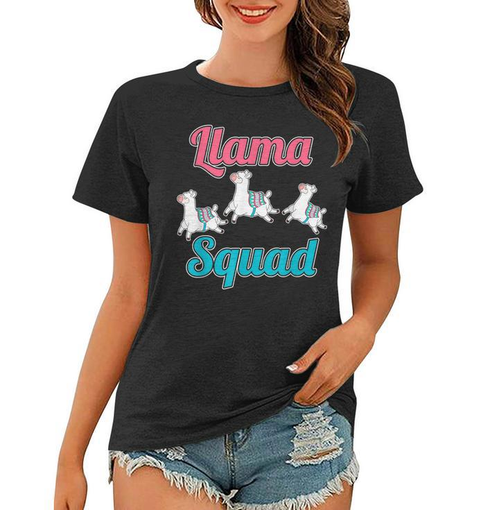 Cute Leaping Llamas Animal Lover Funny Llama Squad Women T-shirt