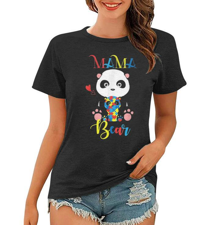 Cute Panda Bear Lovers Mama Bear Autism Mother Puzzle Baby Women T-shirt