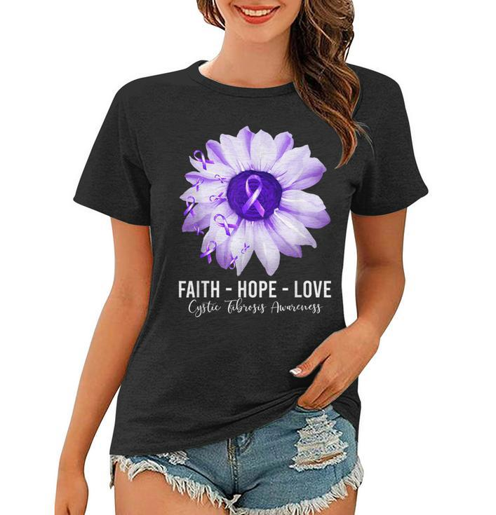 Cystic Fibrosis Awareness Flower  Cf Men Women  Women T-shirt