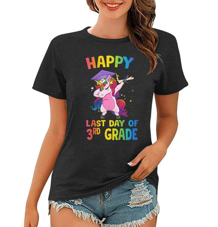 Dabbing Unicorn Happy Last Day Of 3Rd Grade Graduate Shirts Women T-shirt