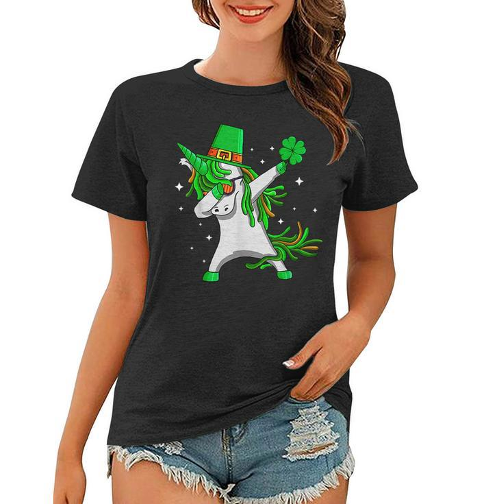 Dabbing Unicorn Leprechaun St Patricks Day For Women Girls  Women T-shirt