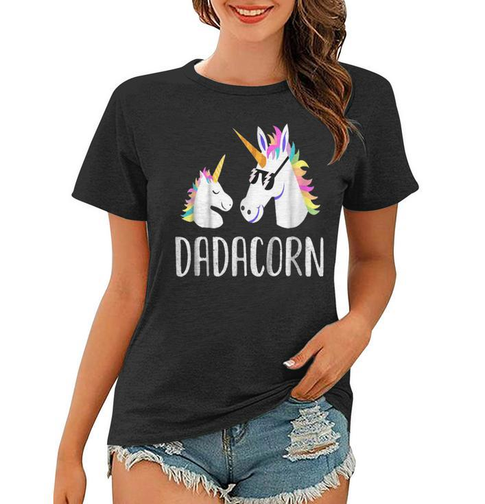 Dadacorn Unicorn Dad And Baby Fathers Day  V4 Women T-shirt