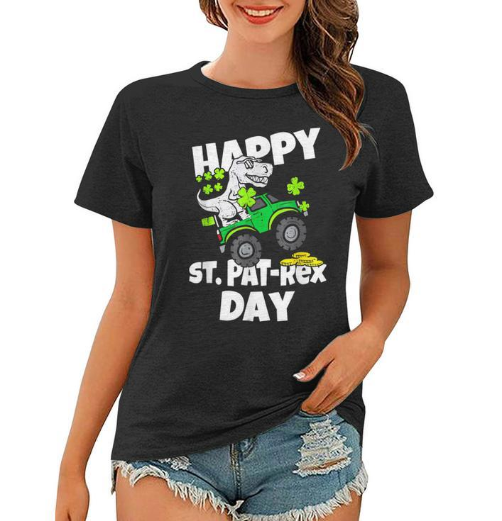 Dinosaur Monster Truck Happy St Pat T Rex Day St Patrick Day  Women T-shirt