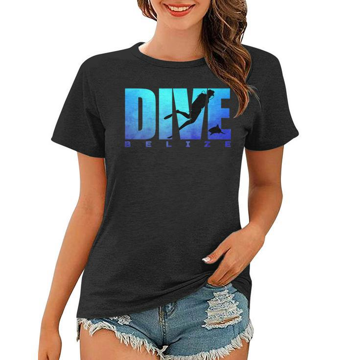 Dive Belize Scuba Diver Shark Diving Snorkeling Caribbean  Women T-shirt